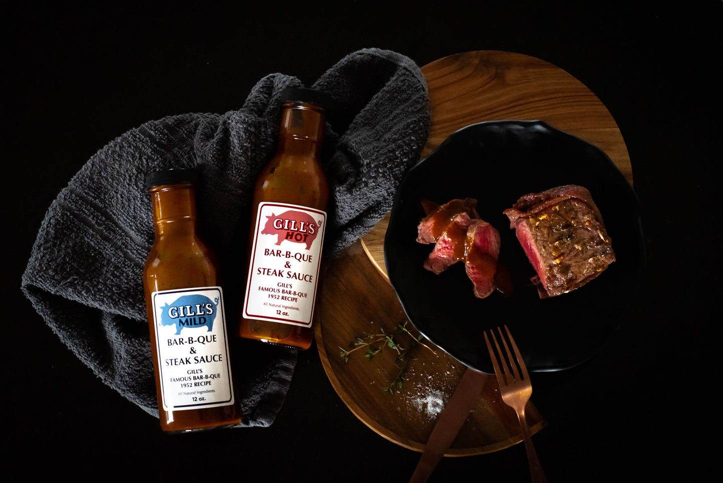 GILL'S BBQ™ BAR-B-QUE & Steak Sauce - Mild & Hot - [ TWO PACK ]